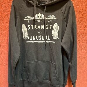 Strange and Unusual Black Graphic Hoodie